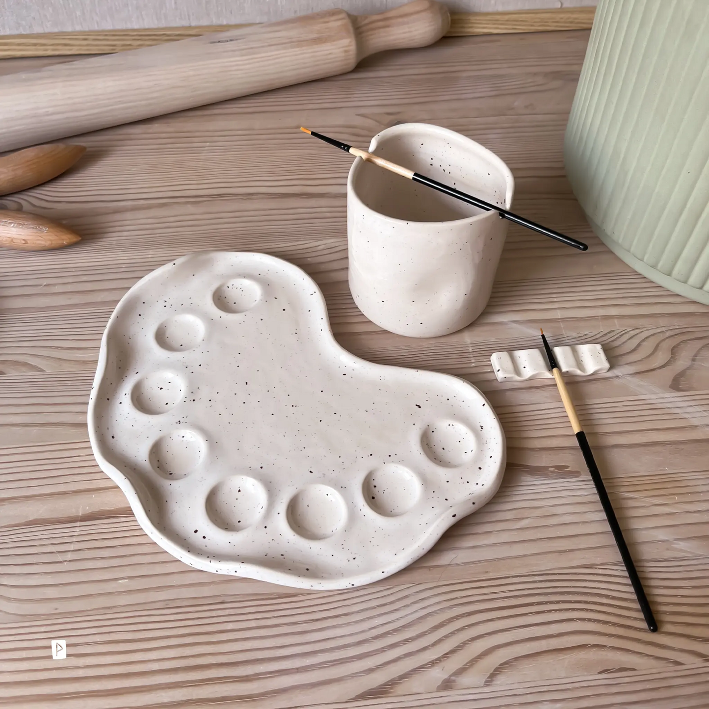 SET DE PINTOR DE CERÁMICA CURVO OREO CREAM