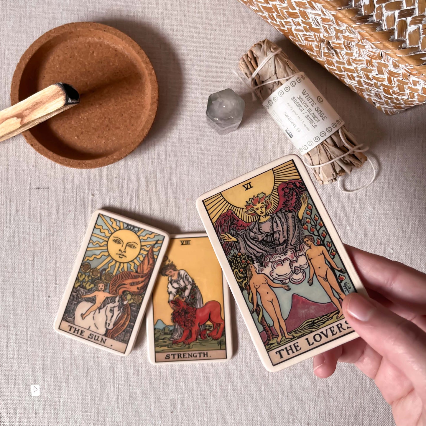 SET DE CARTAS DE TAROT COMPLETO ARCANOS MAYORES DE CERÁMICA