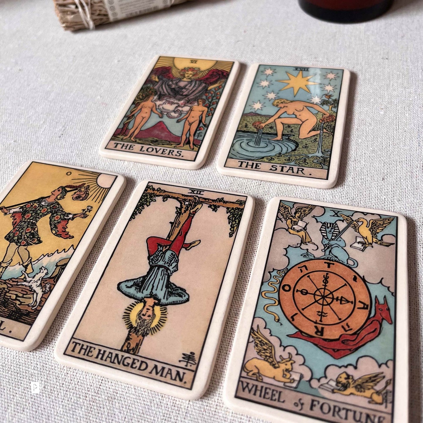 SET DE CARTAS DE TAROT COMPLETO ARCANOS MAYORES DE CERÁMICA