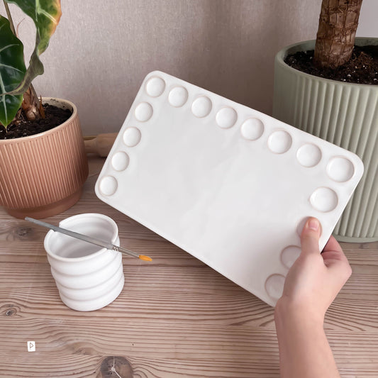 Set de pintor de cerámica grande blanco