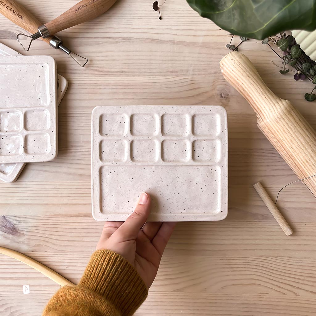 Paleta de cerámica para acuarela carnet oreo cream